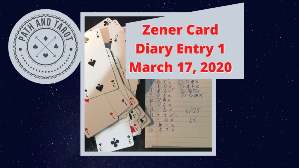 Zener Card Diary Entry 1